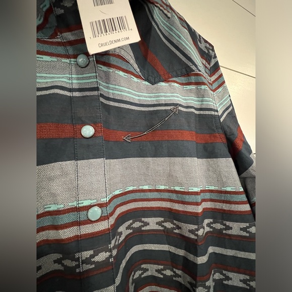 Cruel Girl Western Shirt Womens M Stripe Snap Front - Picture 3 of 6